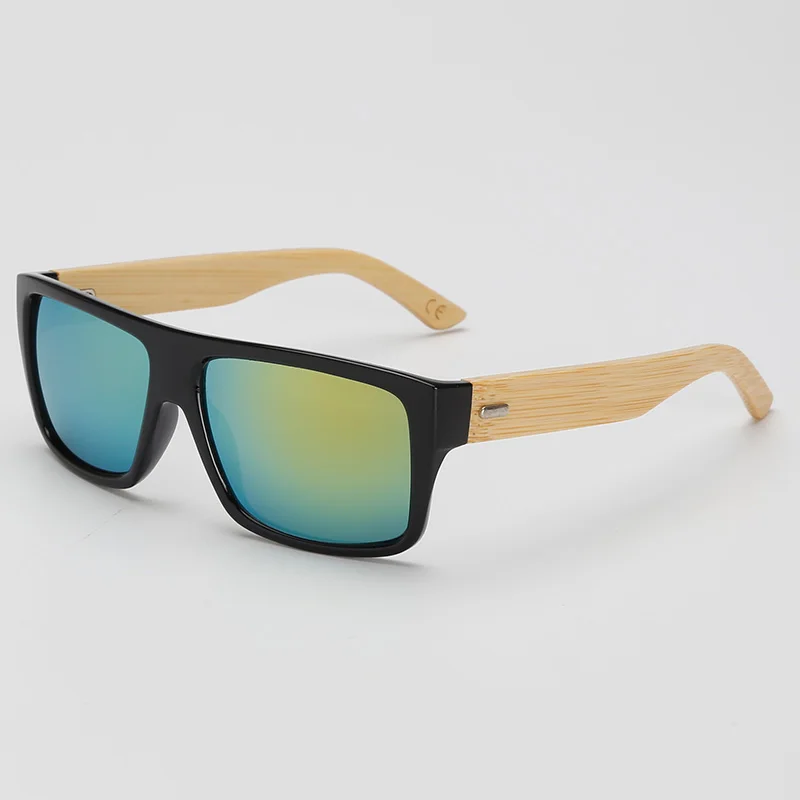 Брендовые дизайнерские бамбуковые солнцезащитные очки мужские Квадратные Солнцезащитные очки женские очки Gafas для мужчин UV400 Мужские очки Oculos de sol - Цвет линз: 04