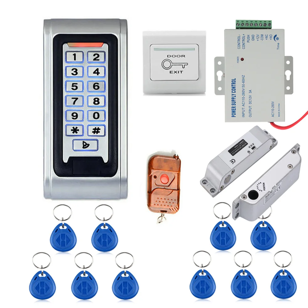 Система контроля доступа двери управление Лер водонепроницаемый металлический корпус клавиатура Считывателя RFID дистанционное управление Электрический откидной Болт замок