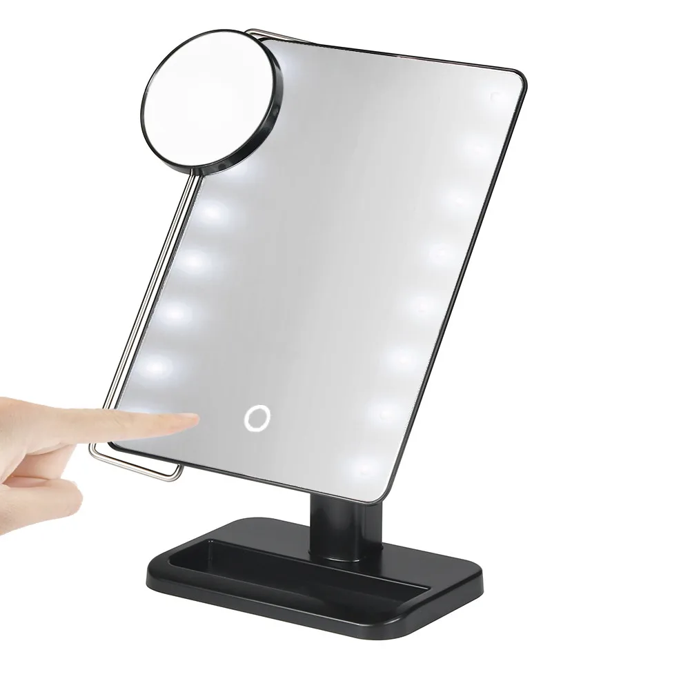 1pc 10X Magnifier LED Illuminated Makeup Mirror Cosmetic Vanity Mirror Touch Screen New Arrival 17F15