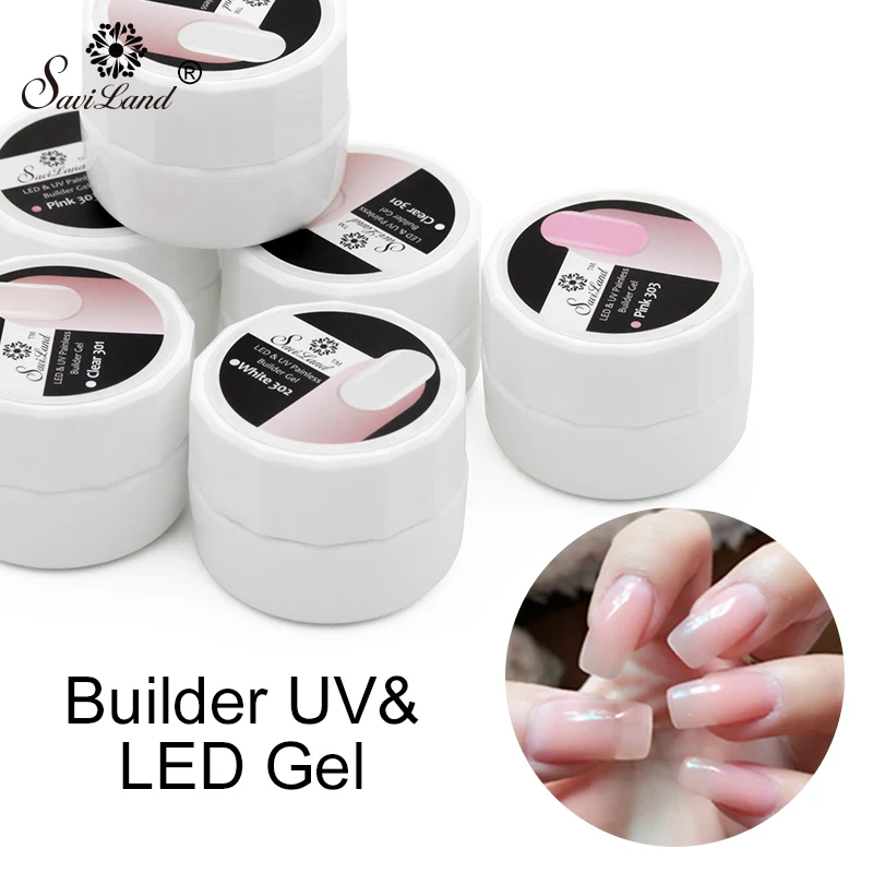 

Saviland 1pcs Clear Crystal Pink White 3 Colors UV Builder Gel Transparent Nail Art Tips Nail Manicure Extension