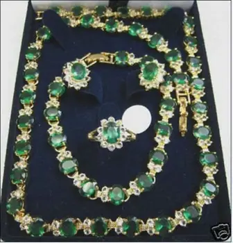 

african beads jewelry set natural jewelry green gem Necklace Bracelet Earring Ring Quartz Fine Bridal wide queen
