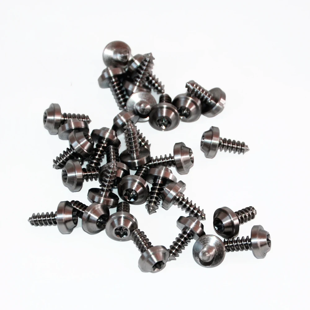 

10 PCS M4 x12mm GR5 Titanium Flange Hex Head Self Tapping Screw For Motorcycle OEM welcome