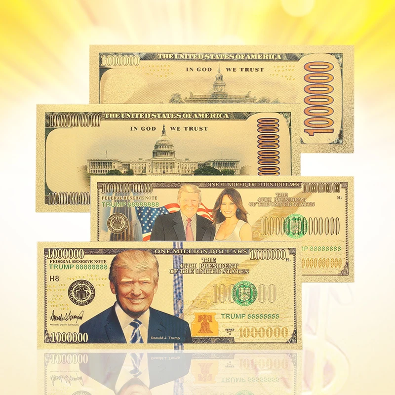 

Donald Trump The First Lady 24K Gold Plated Dollars Antique Gold Collection Banknotes Commemorative Notes Decor Gold Banknotes