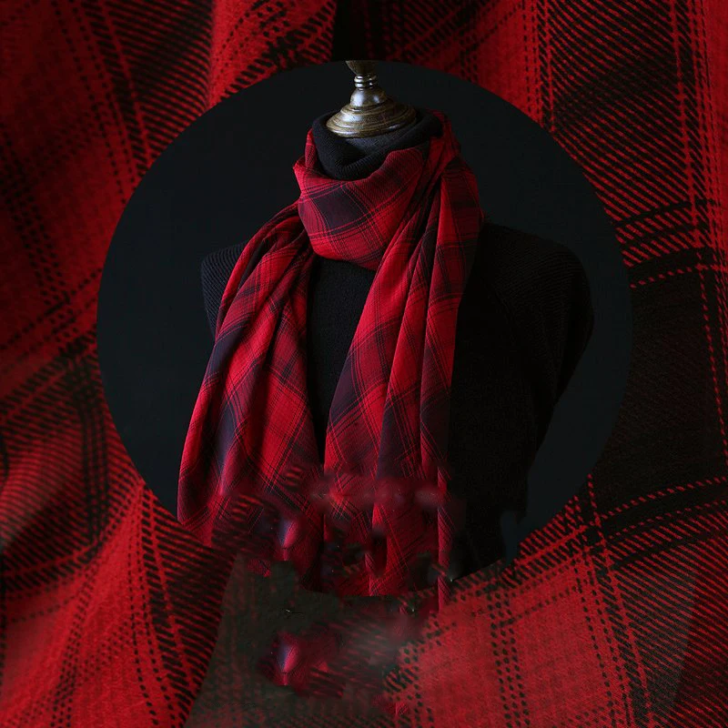 

2017 new Scotland Joe classic elegant silk scarf fabrics fabrics Jige perfect custom red green