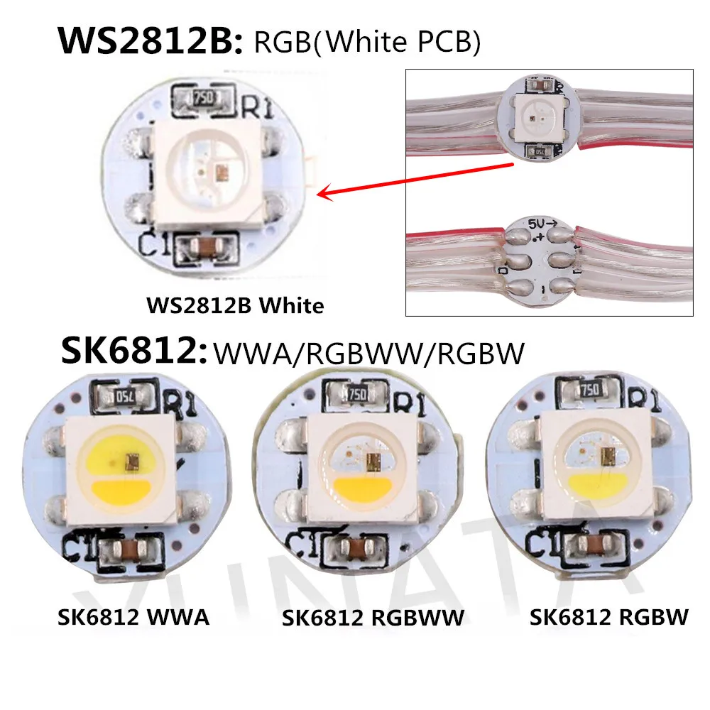 5 в WS2812B SK6812 RGBW RGBWW WWA Адресуемая индивидуально панель предварительно припаянный светодиодный s светодиодный модуль 5050 RGB с теплоотводом