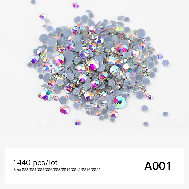 1 коробка AB цветные Стразы для ногтей круглый плоский низ многоразмерные кристаллы маникюр Дизайн ногтей 3D украшение драгоценный камень - Цвет: FS03746