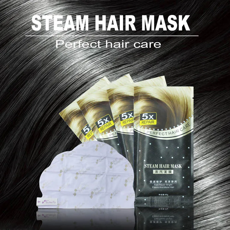 2 шт./лот, кератиновая Паровая маска для волос с автоматическим нагревом, Кератиновое аргановое масло для лечения волос, грубого, сухого, секущихся кончиков, кератин