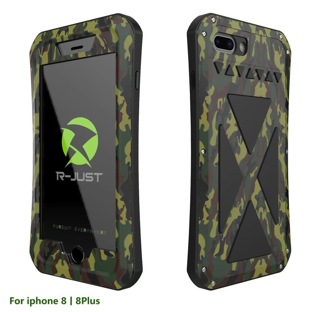 R-JUST чехол для телефона для iPhone 8 8 Plus X 10 AMIRA Роскошный Жесткий металлический Броня противоударный алюминиевый водонепроницаемый защитный чехол s funda