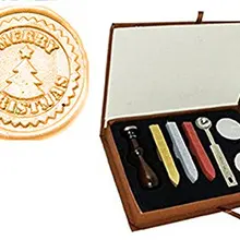 Mdlg Винтаж Merry Рождество дерево звезда индивидуальный заказ изображение персонализированные письма изображение логотипа Ретро приглашение Воск печать штамп