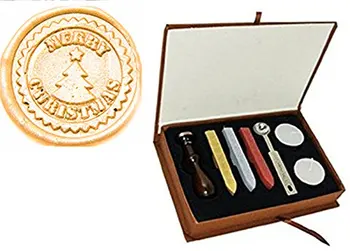 

MDLG New Vintage Merry Christmas Tree Star Custom Made Picture Personalized Letter Picture Logo Retro Invitation Wax Seal Stamp