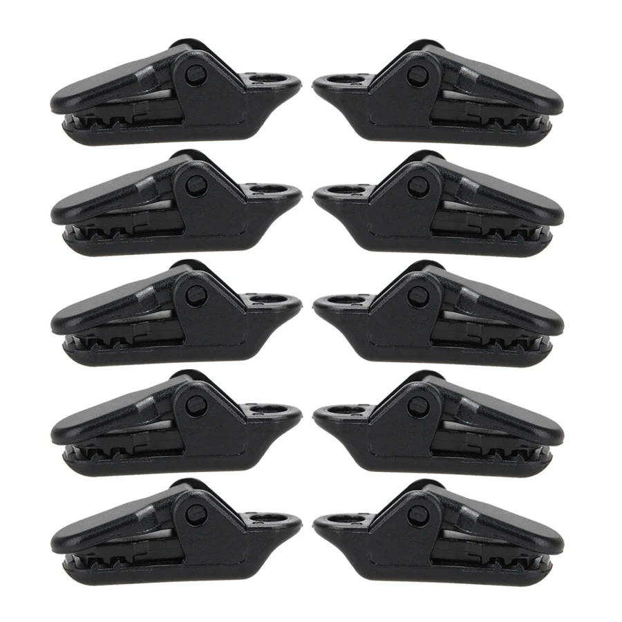 

10pcs/set Tents Accessories Awning Wind Rope Clamp Awnings Plastic Tent Clip Pull Point Outdoor Camping Tent Alligator Cip Hook