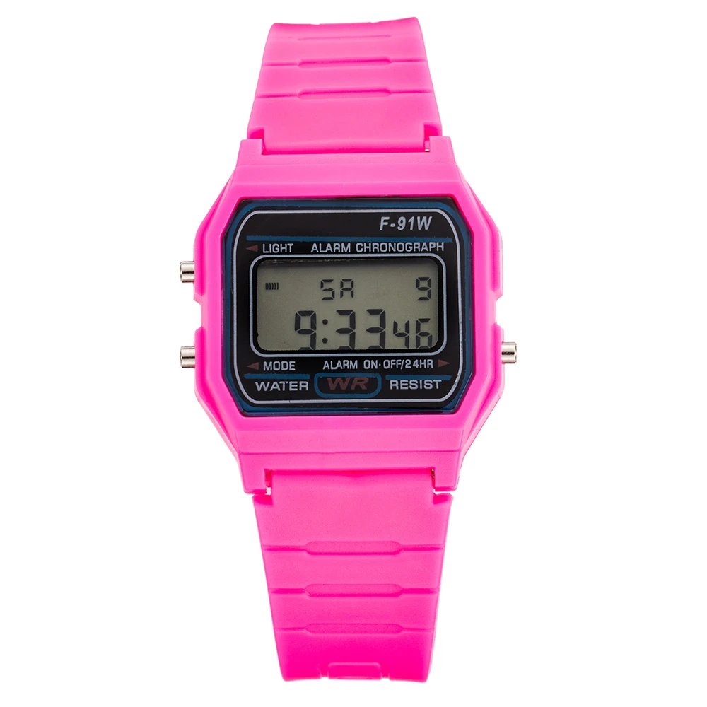 TMC#493 ДИЗАЙН простые розовые детские электронные часы силиконовый ремешок для мальчиков и девочек электронные часы Горячая Montre Enfant