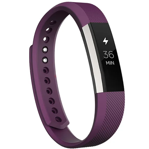 Высококачественный мягкий силиконовый безопасный регулируемый ремешок для Fitbit Alta HR, ремешок для наручных часов, Сменные аксессуары - Цвет: Фиолетовый