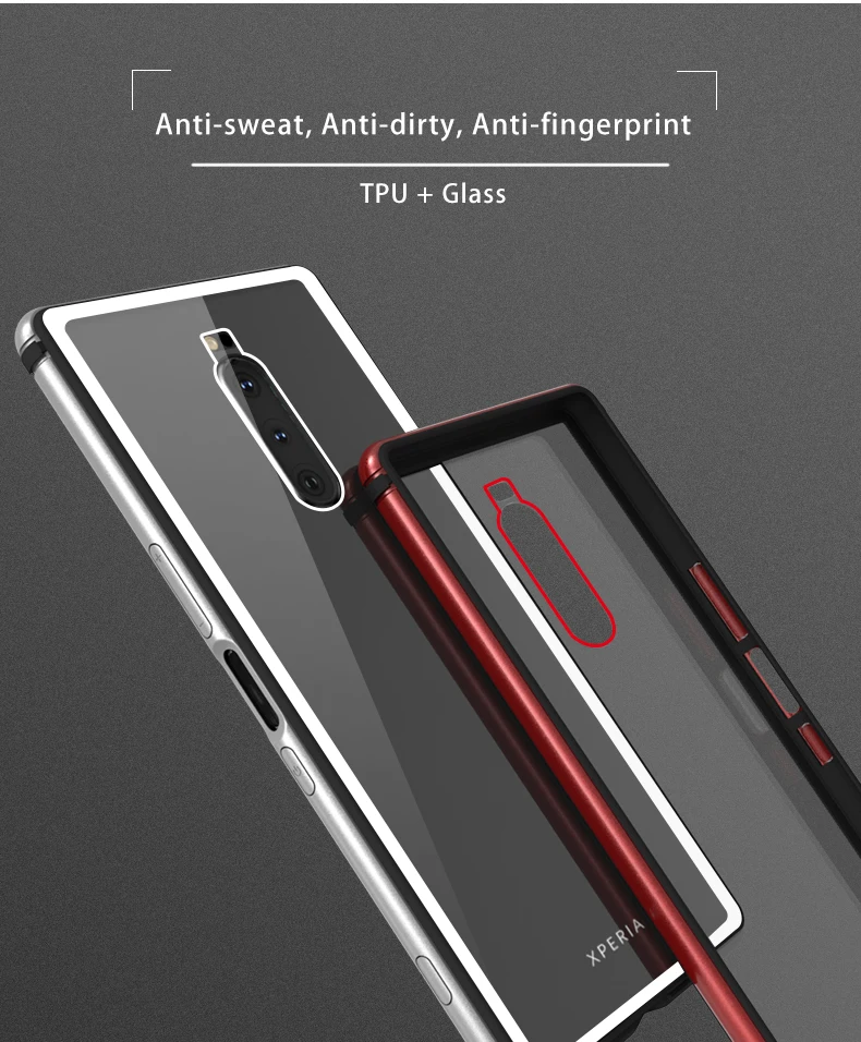 Для sony Xperia 1/XZ4 6,5 дюйма чехол из закаленного стекла металлический чехол с краями для sony Xperia XZ4 защитная задняя крышка противоударный