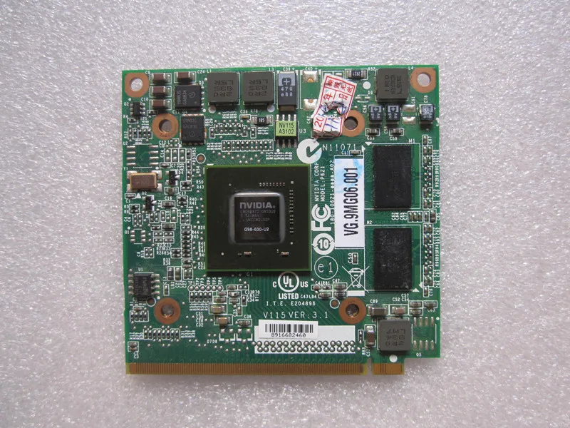 Оригинальная видеокарта NVidia Geforce 9300M GS MXM II DDR2, 64 бита, 256 Мб vg.9mg06001, VGA карта для acer