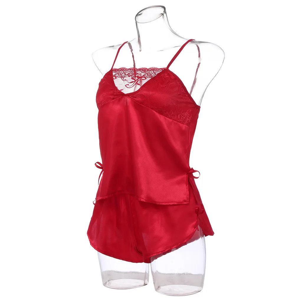 

Women Intimates Red Lace Sexy Passion Lingerie gallus G-String underwear Nightwear 2PC Set l1926