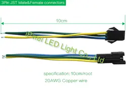 10x 3Pin 10 мм широкий кабель Двойной Конец RGB СВЕТОДИОДНЫЕ Ленты Разъем для WS2811 WS2812B