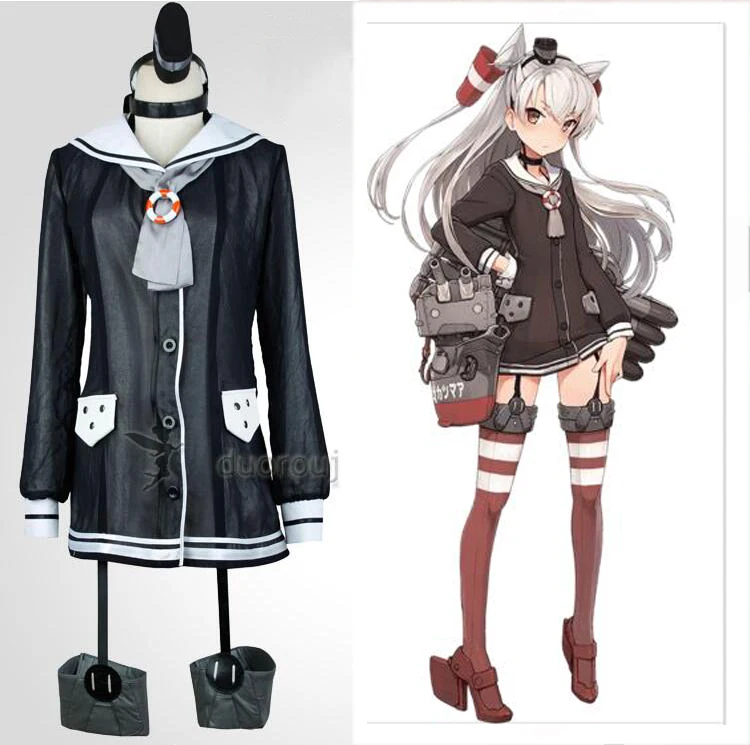 Anime! Kolekcja Amatsukaze czarna sukienka Cosplay kostium Anime! Kolekcja Amatsukaze czarna sukienka Cosplay kostium