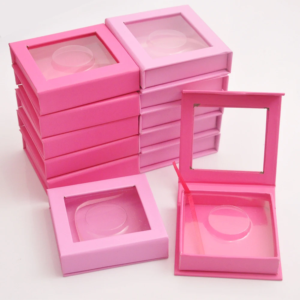 Caixa de Embalagem Logotipo de Cílios Caixas de Vison Atacado Quadrado Personalizada Seu Falsos Falso 3d Cílios Cils Lash Tira Case Vazio 10 Pcs