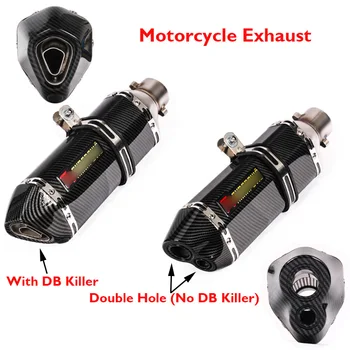 

Motorcycle Exhaust Muffler Escape Carbon Fiber Stainless Steel Silencer Exhaust Pipe for Universal Kawasaki Yamaha Honda BMW