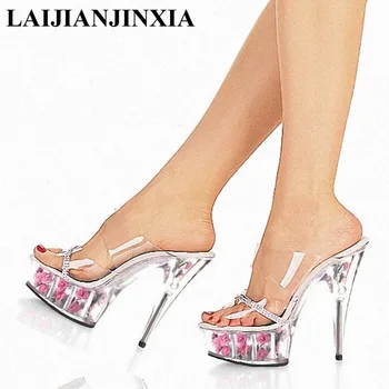 LAIJIANJINXIA Sexy Women's 15CM High Heels Flowers Platform Open Toe Romantic Sexy Sandals Dancing Shoes Pole Dance Shoes LAIJIANJINXIA Sexy Women's 15CM High Heels Flowers Platform Open Toe Romantic Sexy Sandals Dancing Shoes Pole Dance Shoes