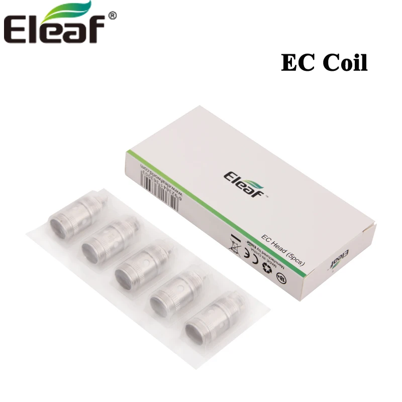 5 шт./лот,, Eleaf EC головка атомайзера, катушка 0.3ом 0.5ом, органический хлопок, фитиль, катушка, чистый вкус, головка для iJust 2& Melo, Атомайзер