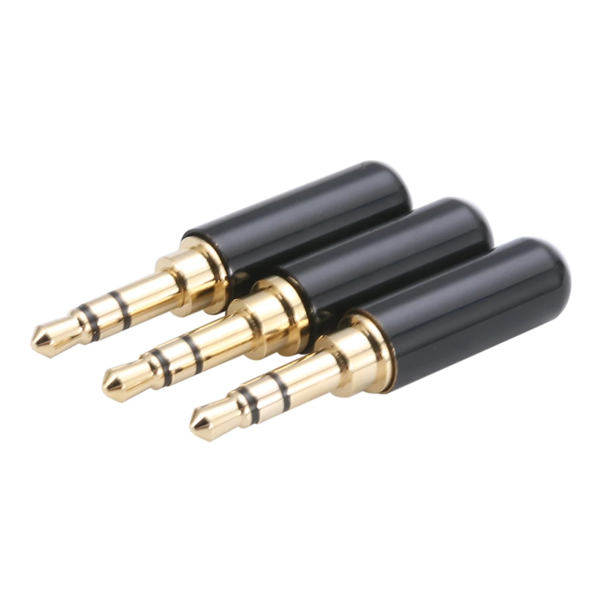 3Pcs 3.5 mm 1/8Inch Stereo Male Jack Plug 3 Poles Dual Channel DIY Connector Plugs for Headphone Earphone Soldering