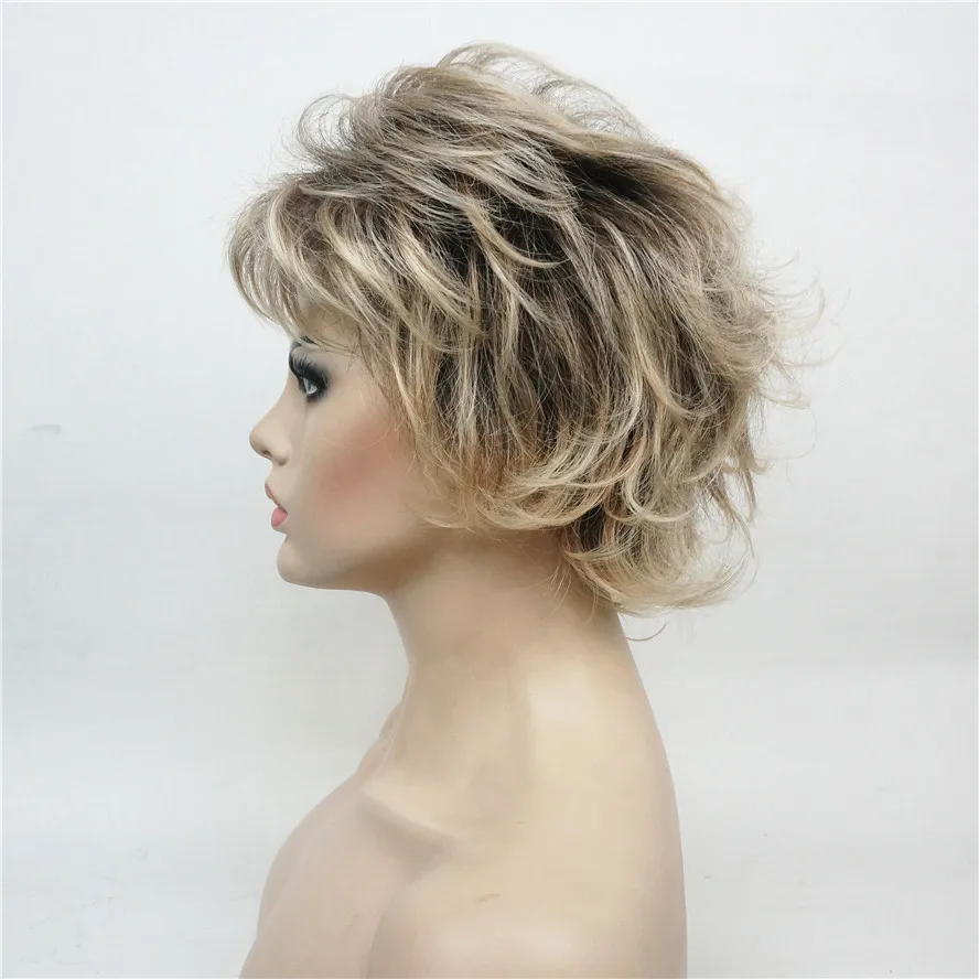 StrongBeauty Женские синтетические парики слоистые короткие прямые Pixie Cut Bloned Mix Natura полный парик