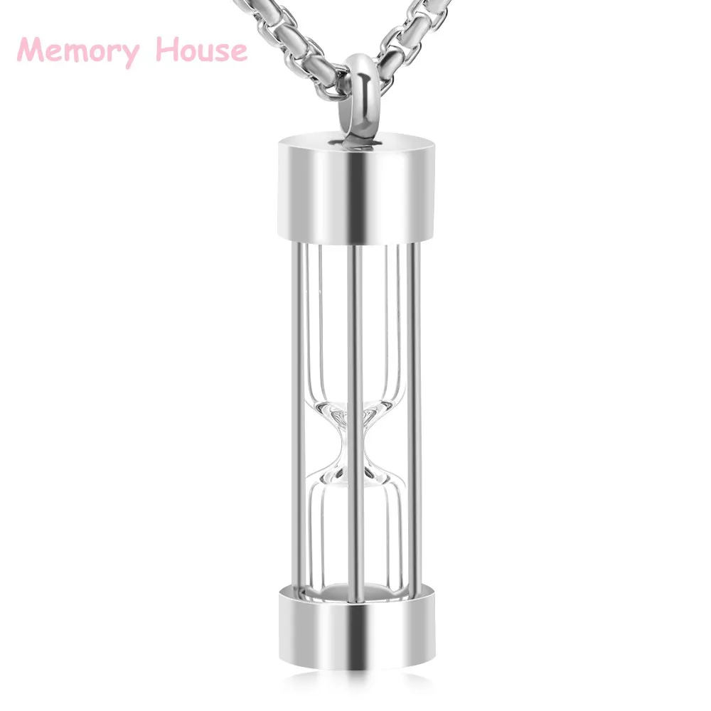IJD9400 Clear Hourglass Cremation Jewelry Pendant Hold