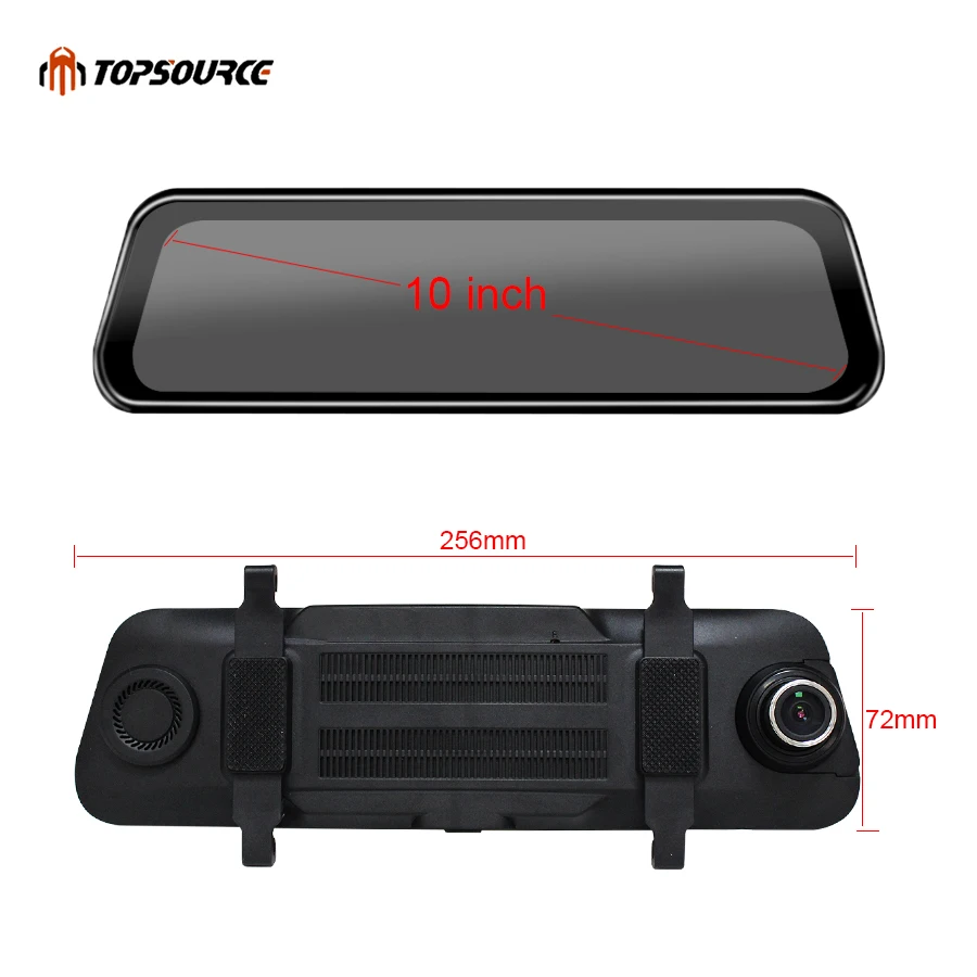 Зеркало видеорегистратор TOPSOURCE 10 дюймов 4G Android 8 1 GPS навигация FHD 1080P ГБ ОЗУ 16 Гб ПЗУ