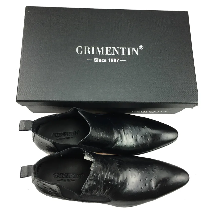 Бренд grimentin Модные мужские ботильоны из натуральной кожи удобные мягкие коричневые черные свадебные мужские туфли
