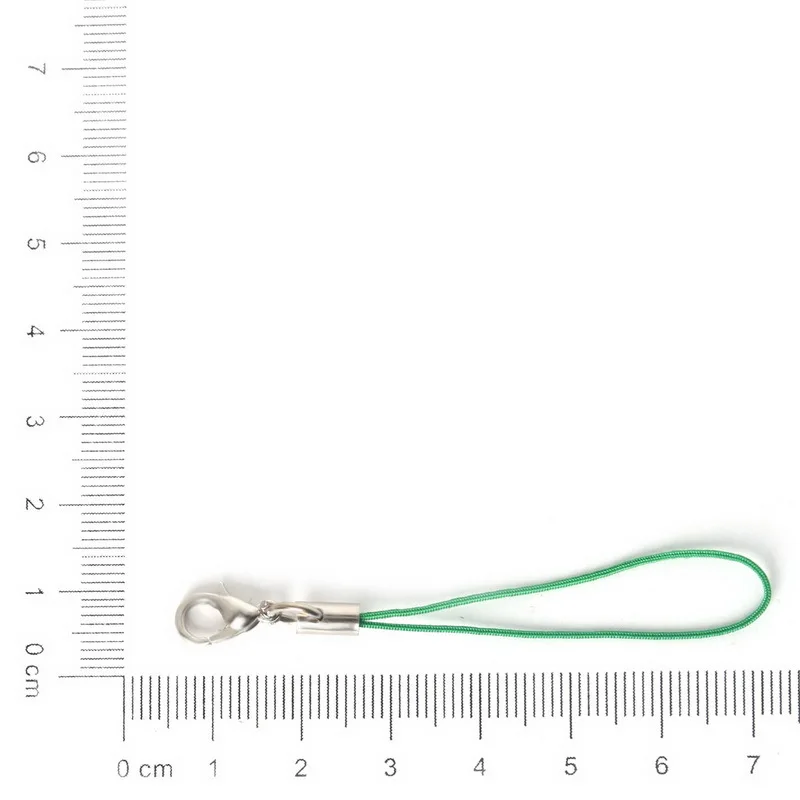 100 шт цветные шнурки для сотового телефона, шнуры для мобильного телефона, шнуры для мобильного телефона, шнуры для ключей с застежкой-омаром, шнуры для ювелирных изделий - Цвет: Grass Green