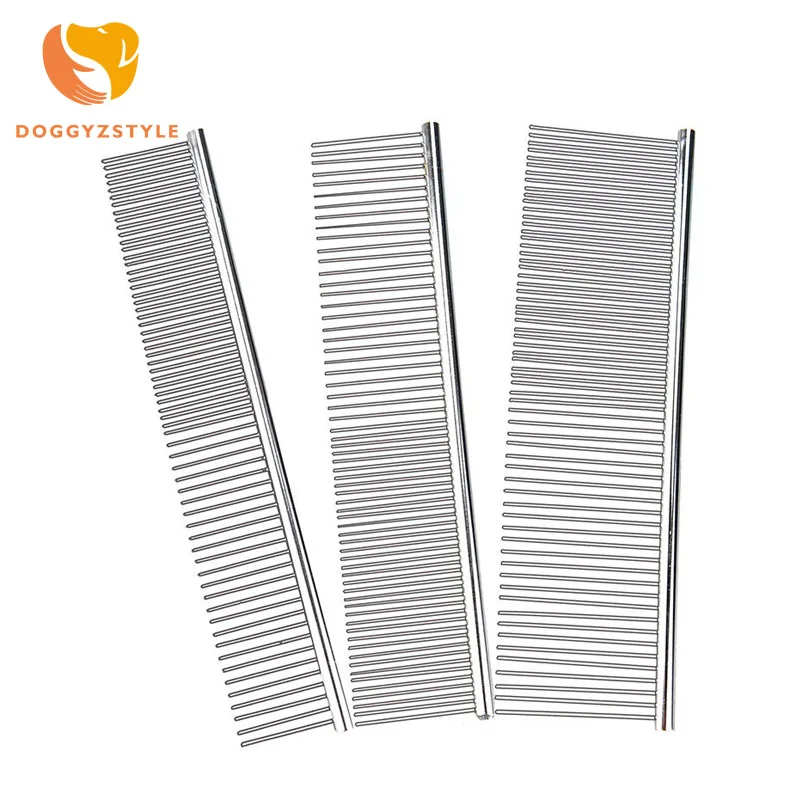 

DOGGYZSTYLE Hot Pet Dog Hair Flea Comb Stainless Pin Dog Cat Grooming Brush Comb Clean Tool Pet Dog Acessorios