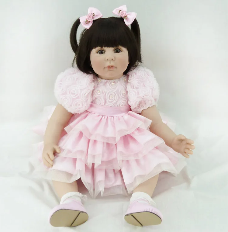

60cm Silicone Reborn Baby Like Real Doll Toy 24inch Vinyl Princess Toddler Babies Alive Doll Birthday Gift Present Girl Boneca