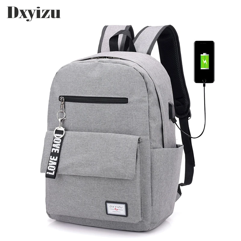 

2019 New Computer Laptop USB Charging Backpack School Bags for Teens Business Bag Male Unisex Waterproof Travel Backpack