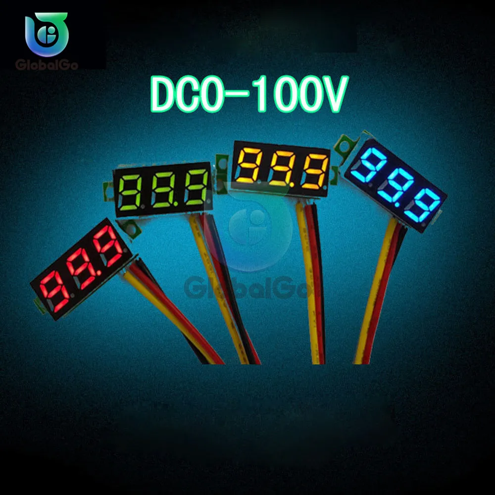 Мини цифровой вольтметр измерительный прибор с панелью DC0-100V постоянного тока 2,5-30 в светодиодный дисплей Цифровой Вольт тестер постоянного тока для мотоцикла