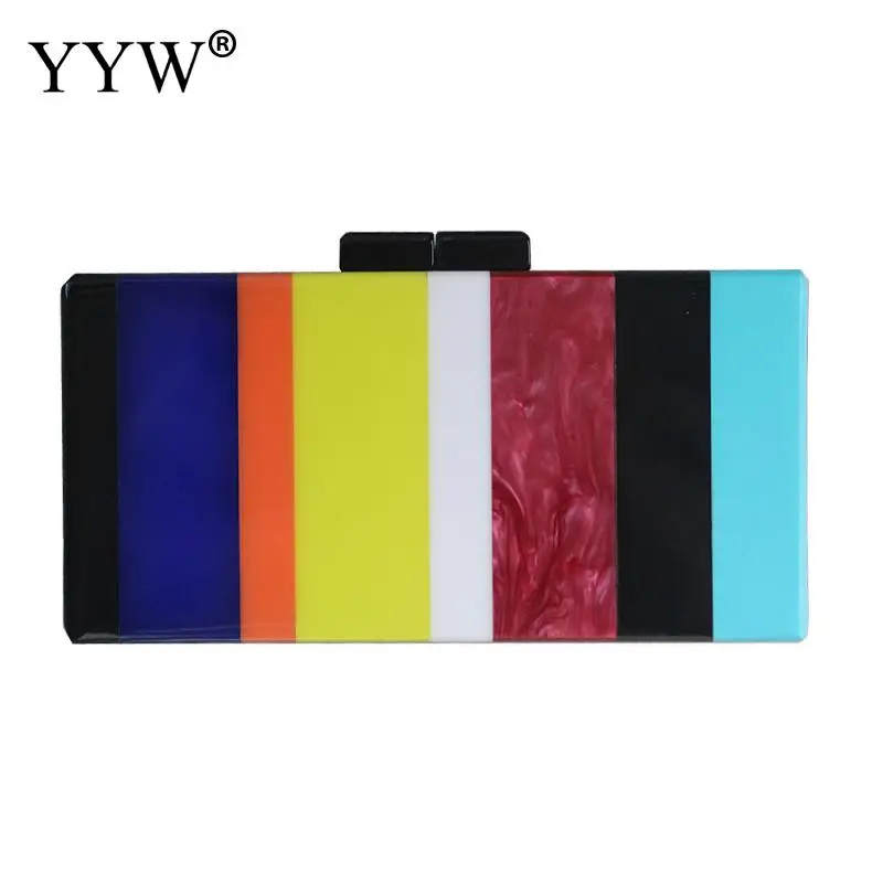 

YYW Fashion Striped Women Clutch Bag Evening Party Bag Female Handbag Women'S Shoulder Bag With Chain Straps Bolsa Feminina