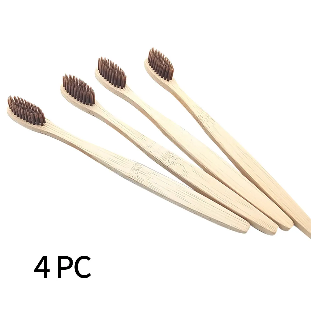Tooth Care 4PC Eco-Friendly Bamboo Soft Fibre Toothbrush Biodegradable Teeth Brush Oral Care Toothbrush JAN19