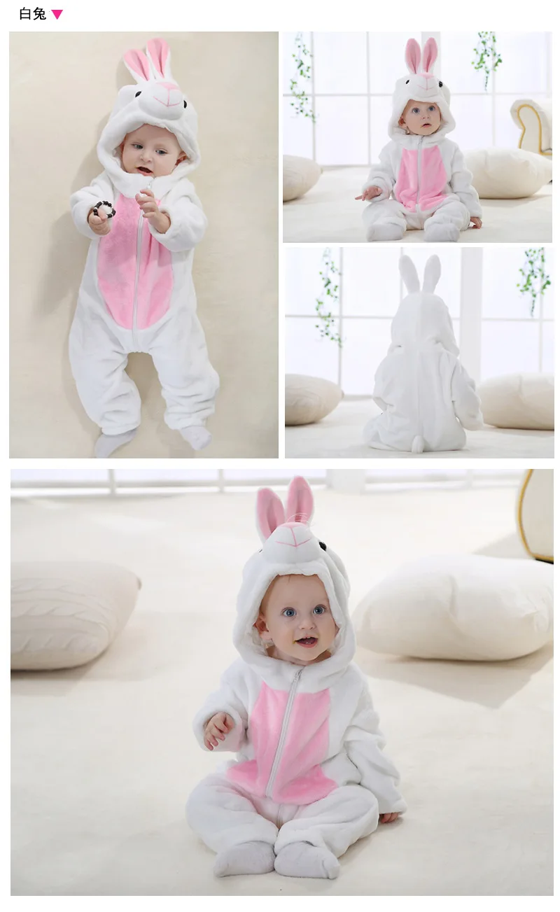 Cotton baby suit Inflant Newborn Rompers Winter Animal Onesie Kids Jumpsuit Boy Girl Overalls Baby Lion Panda Unicorn Costumes Christmas Pajamas Baby Bodysuits for girl 