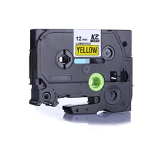 5 шт. Tze631 Tze-631 12 мм Цзы Tz Лента Совместимость Брат Ptouch картридж Label Maker Лента Tz631 Tz-631 Tz 631 Черный на желтый