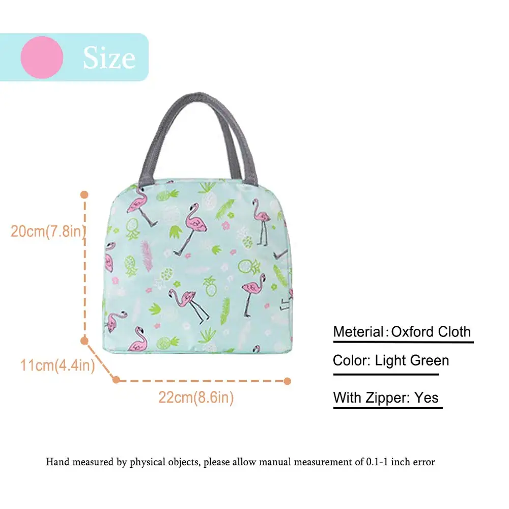 New Baby Food Milk Bottle Storage Insulation Bags Waterproof Oxford Flamingo Bag Lunch Bag Infant Kids Food Warmer Thermal Bag - Color: green