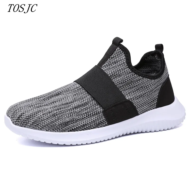 

TOSJC Man Fashion Casual Loafer Zapatos Hombre Light Weight Breathable Teenage Shoes Black Color Summer Loafer Adult