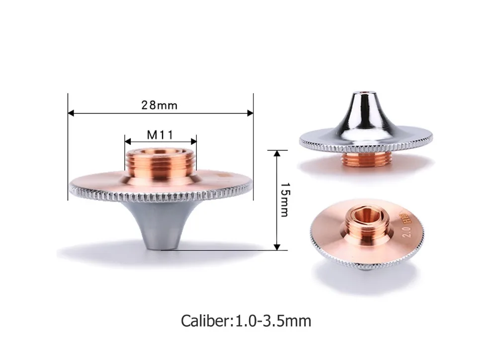 Лазерная насадка двухслойные 28 мм * 15 Калибр 1,0 1,2 1,5 2,0 2,5 3,0 3,5 для Precitec/WSX ИАГ-волокно лазерной резка головы оптовая продажа