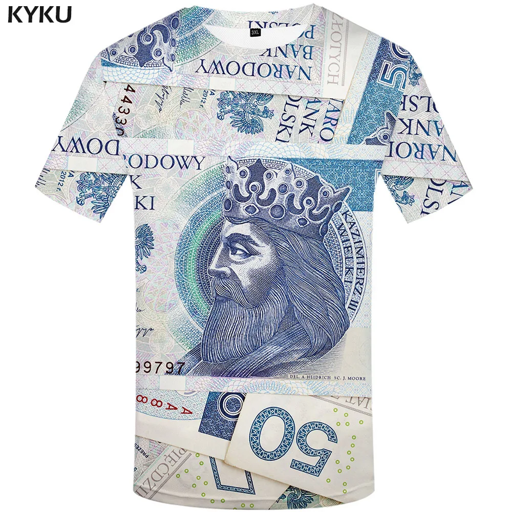 

Funny T shirts Money T shirt Men Poland T-shirts 3d King Tshirts Casual Harajuku Shirt Print Vintage Anime Clothes Short Sleeve
