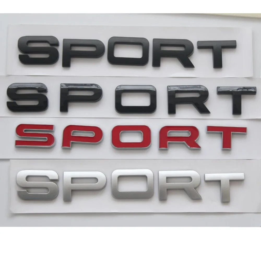 

Matte Silver " SPORT " Car Rear Trunk Letters Badge Emblem Emblems Badges Decal Sticker for Land Rover Discovery Range Rover
