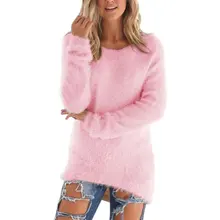 Pullovers 2017 Autumn Winter Women’s O-Neck Sweater Female Hedging Loose Pullover Casual Solid Sweaters Wholesale Drop Ship