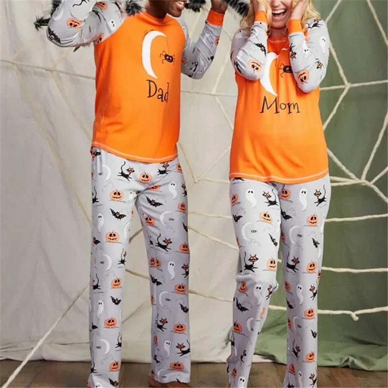 Семейные пижамы на Хэллоуин; Одинаковая одежда для мамы, папы и детей; коллекция года; одежда для сна с принтом «Человек-паук» для родителей и детей; модная Домашняя одежда на Хэллоуин