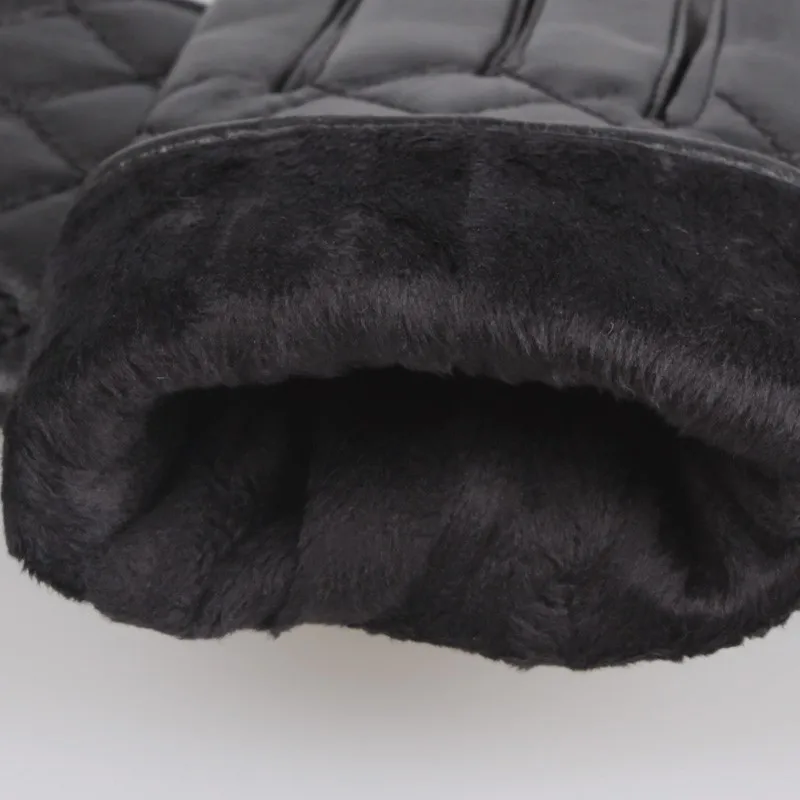 SHOUHOU Мужские кожаные перчатки из натуральной кожи зимние теплые перчатки с шелковой подкладкой перчатки для сенсорного экрана перчатки для вождения