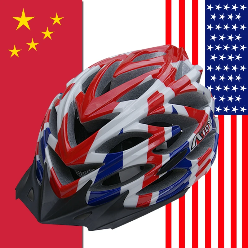 

AIDY riding helmet bicycle helmet equipped with Chinese flag Chinese flag Edition Version integrally molded MTB bicycle helmets