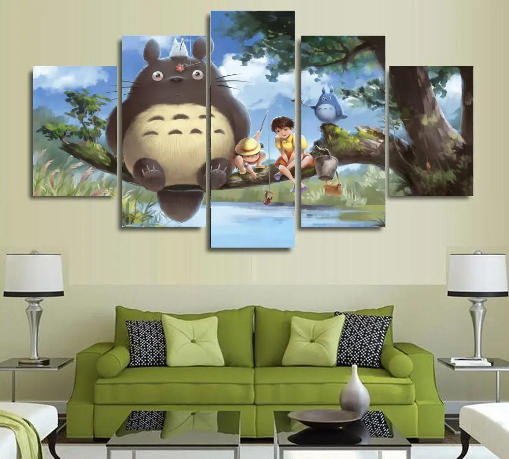 

Artistic originality My Neighbour Totoro print poster canvas in 5 pieces with Framed